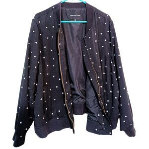 Polka Dot Plus Bomber Jacket